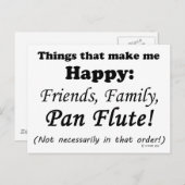Pan Flute macht mich glücklich Postkarte (Vorne/Hinten)