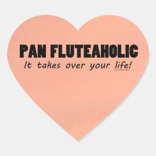 Pan Fluteaholic Life Heart Sticker