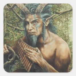 Pan-god des Waldes/wild - Wind in den Willows Quadratischer Aufkleber