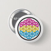 Pan-heilige Geometrie Button (Vorne & Hinten)