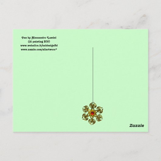 PAN OLIVE TREE UND POPPIES POSTKARTE (Rückseite)