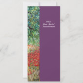 PAN-, OLIVENBAUM- UND KOPIERFELDER,lila Einladung (Rückseite)