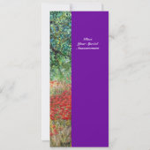 PAN-, OLIVENBAUM- UND KOPIERFELDER,lila Einladung (Rückseite)