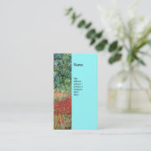 PAN, OLIVENBAUM UND KOPIERFELDER Monogramm, blau Visitenkarte (Stehend Vorderseite)