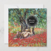 PAN, OLIVENBAUM UND KOPIERFELDER, schwarz Einladung (Vorderseite)