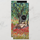 PAN, OLIVENBAUM UND KOPIERFELDER, schwarz Einladung (Vorne/Hinten)