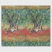 PAN-, OLIVENBAUM- UND POPPY-FELDER GESCHENKPAPIER (Flach)