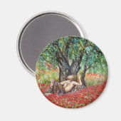 PAN-, OLIVENBAUM- UND POPPY-FELDER MAGNET (Vorderseite/Rückseite)