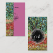PAN, OLIVENBAUM UND POPPY-FELDER-Monogramm Visitenkarte (Vorne/Hinten)