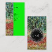 PAN, OLIVENBAUM UND POPPY-FELDER-Monogramm Visitenkarte (Vorne/Hinten)