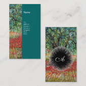PAN, OLIVENBAUM UND POPPY-FELDER-Monogramm Visitenkarte (Vorne/Hinten)