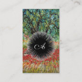 PAN, OLIVENBAUM UND POPPY-FELDER-Monogramm Visitenkarte (Rückseite)