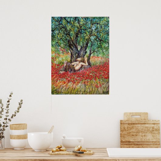 PAN-, OLIVENBAUM- UND POPPY-FELDER POSTER (Küche)