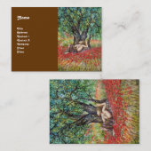 PAN-, OLIVENBAUM- UND POPPY-FELDER VISITENKARTE (Vorne/Hinten)