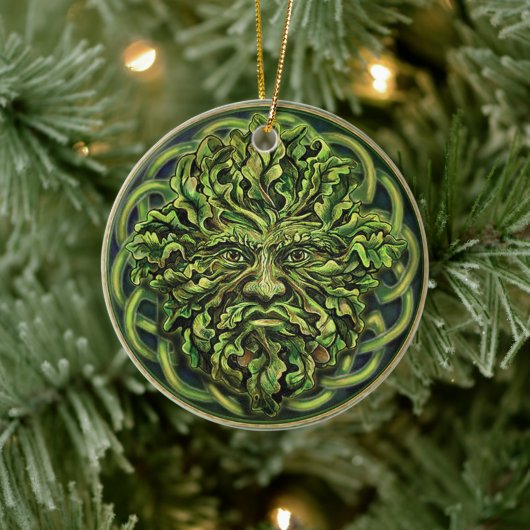 Pan Pagan God Celtic Green Man Weihnachten Wiccan Keramik Ornament (Baum)