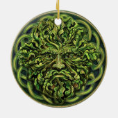 Pan Pagan God Celtic Green Man Weihnachten Wiccan Keramik Ornament (Hinten)