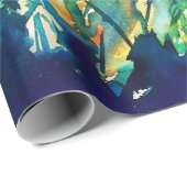 PAN PLAYING FLUTE AND DEINE IN GREEN WOODLAND GESCHENKPAPIER (Rolleneckpunkt)