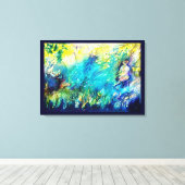 PAN PLAYING FLUTE AND DEINE IN GREEN WOODLAND LEINWANDDRUCK (Insitu (Holzboden))