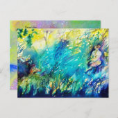 PAN PLAYING FLUTE AND DEINE IN GREEN WOODLAND POSTKARTE (Vorne/Hinten)