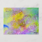 PAN PLAYING FLUTE AND DEINE IN GREEN WOODLAND POSTKARTE (Rückseite)