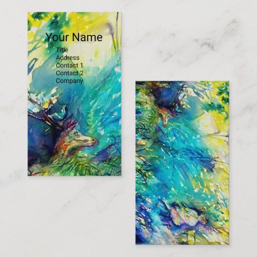 PAN PLAYING FLUTE AND DEINE IN GREEN WOODLAND VISITENKARTE (Vorne/Hinten)