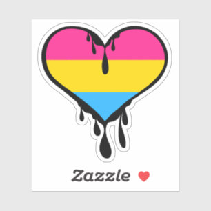Pan Pride Dripping Heart Aufkleber