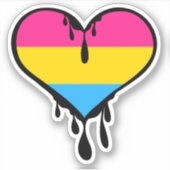 Pan Pride Dripping Heart Aufkleber (Vorderseite)