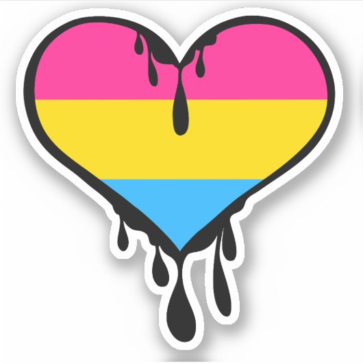 Pan Pride Dripping Heart Aufkleber (Vorderseite)