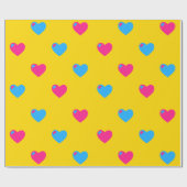 Pan Pride Große Herzen Geschenkpapier (Flach)