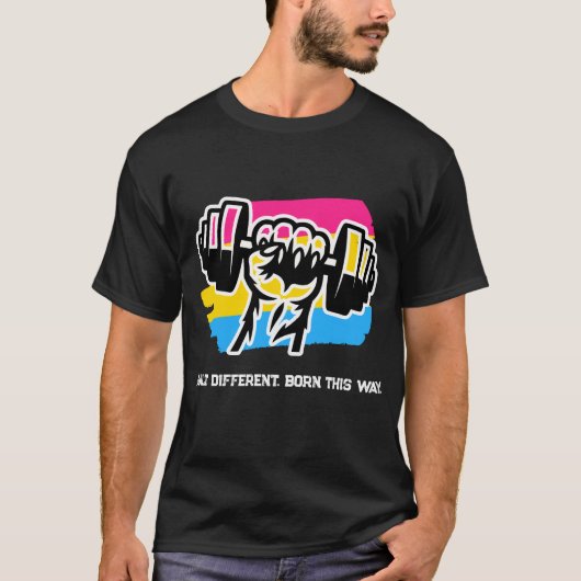 Pan Pride Gym Shirt — Fist Hantel 2026 Tee (Vorderseite)