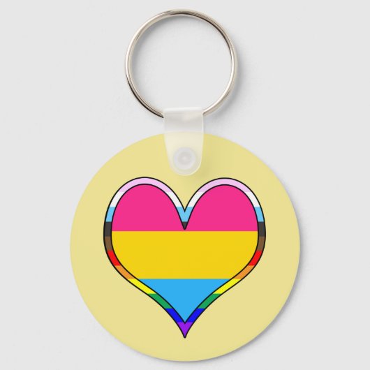 Pan Pride Heart Keychain Schlüsselanhänger (Vorderseite)
