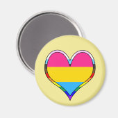 Pan Pride Heart Magnet (Vorderseite/Rückseite)