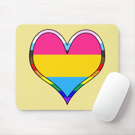 Pan Pride Heart Mousepad (Mit Mouse)