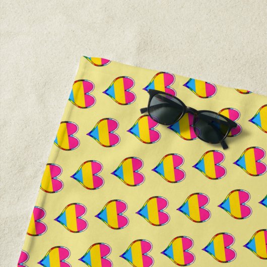 Pan Pride Heart Pattern Beach Handtuch (Beispiel)