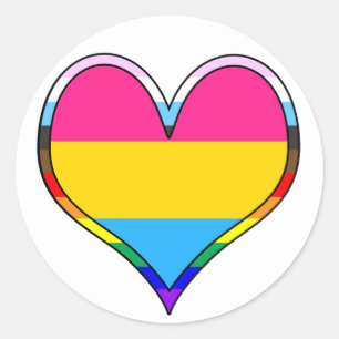 Pan Pride Heart Runder Aufkleber