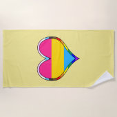 Pan Pride Heart Strandtuch (Vorderseite)