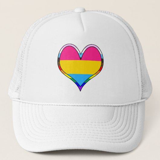 Pan Pride Heart Trucker Hat Truckerkappe (Vorderseite)