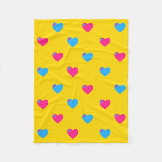 Pan Pride Hearts Fleece Blanket (Vorderseite)