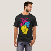 Pan Pride LGBQ Retro Pansexual Heart T-Shirt (Vorne ganz)