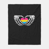 Pan Pride Skeleton Halloween Pan Goth Heart Fleecedecke (Vorderseite)