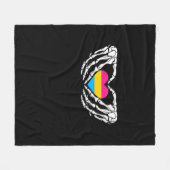 Pan Pride Skeleton Halloween Pan Goth Heart Fleecedecke (Vorderseite (Horizontal))
