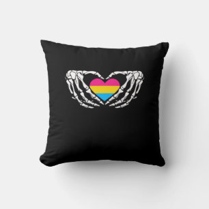 Pan Pride Skeleton Halloween Pan Goth Heart Kissen