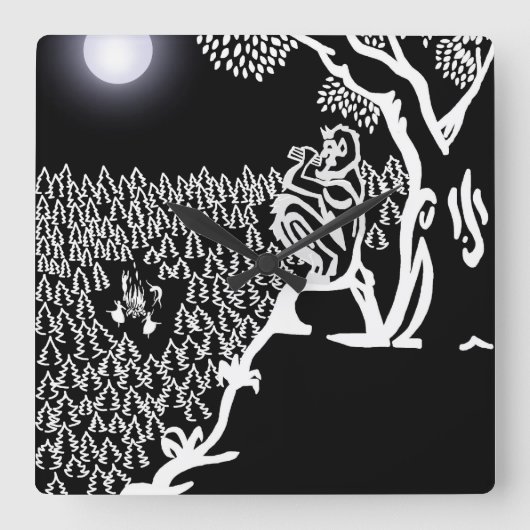 Pan Serenade Wall Clock Quadratische Wanduhr (Vorderseite)