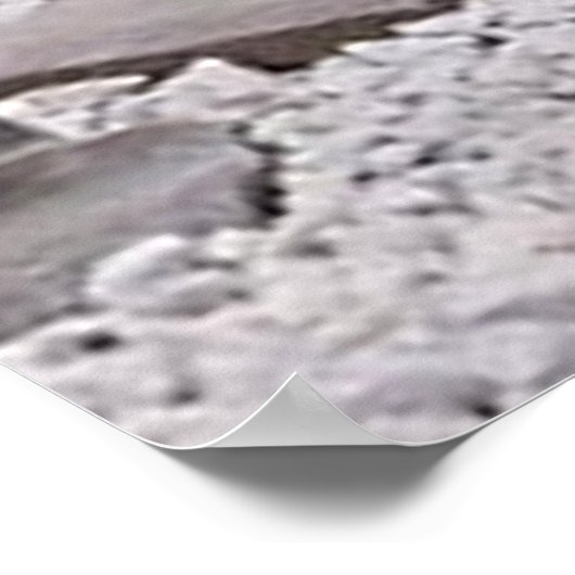 Pan Statue Playing Flute in Rock Garden Poster (Ecke)