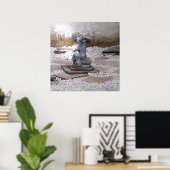 Pan Statue Playing Flute in Rock Garden Poster (Heimbüro)