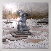 Pan Statue Playing Flute in Rock Garden Poster (Vorne)