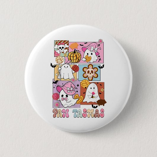 Pan Tasmas Ghost Pumpkin Spooky Conchas Halloween Button (Vorderseite)