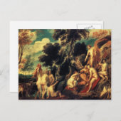 Pan von den Nymphen von Jacob Jordaens bestraft Postkarte (Vorne/Hinten)