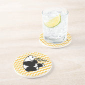 Panada auf orange PastellZickzack Getränkeuntersetzer (Seite)