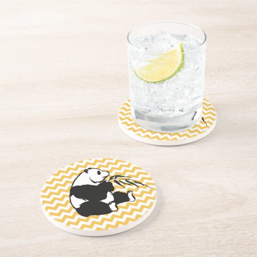 Panada auf orange PastellZickzack Getränkeuntersetzer (Seite)